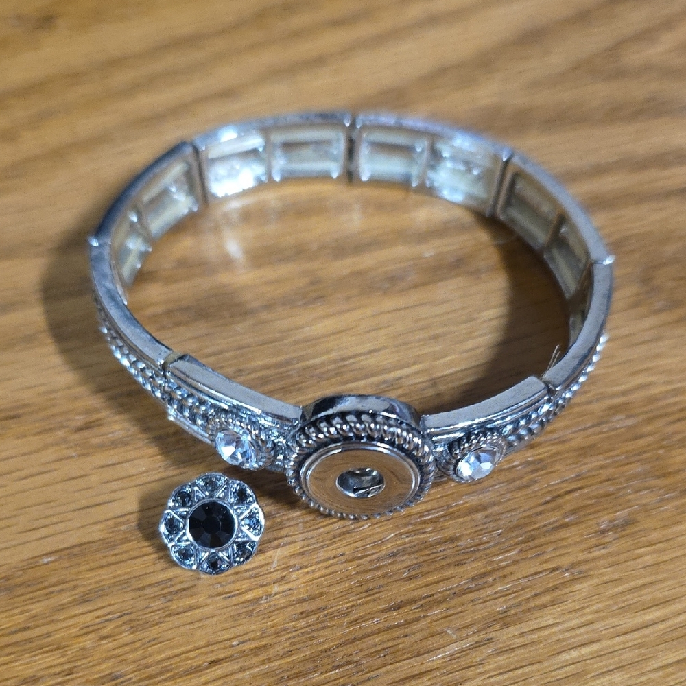 Gingersnap Petite Silver Bracelet with Interchangeable Charm